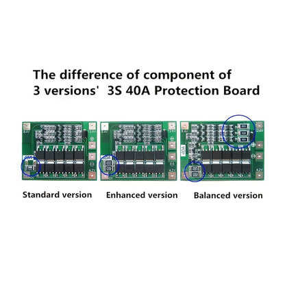 3S/4S 40A/60A Li-ion Lithium Battery Charger Protection Board for 18650  Cells - Electromann SA