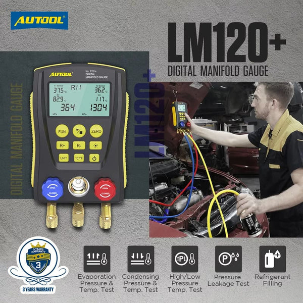 Autool LM120+ Digital Manifold Gauge