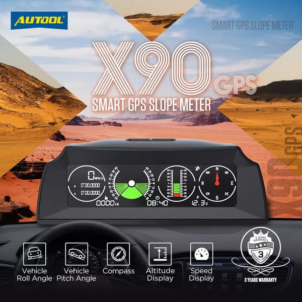 Autool 4×4 X90 GPS Car Slope Meter - Real-Time Slope Measurement Tool for Off-Roading Adventures