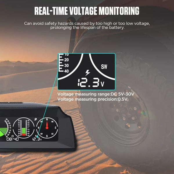 Autool 4×4 X90 GPS Car Slope Meter - Real-Time Slope Measurement Tool for Off-Roading Adventures