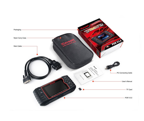 iCarsoft POR v3.0 Diagnostic Tool - Comprehensive Diagnostic Solution for Porsche Vehicles