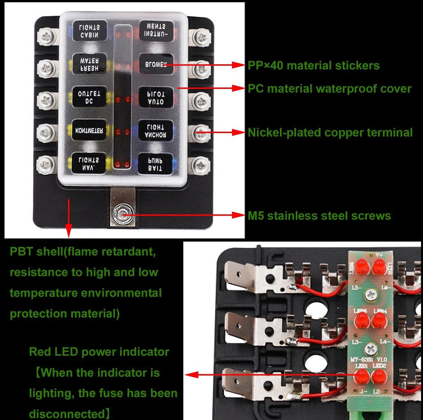 Get Organized and Protected with the 10 Way Fuse Box with Blade Block Holder Kit