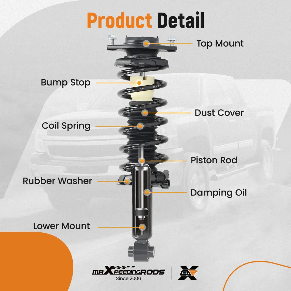 1 Pair Rear Shock Struts Assembly compatible for Subaru Impreza 2008-2011 (10007727) - Electromann SA