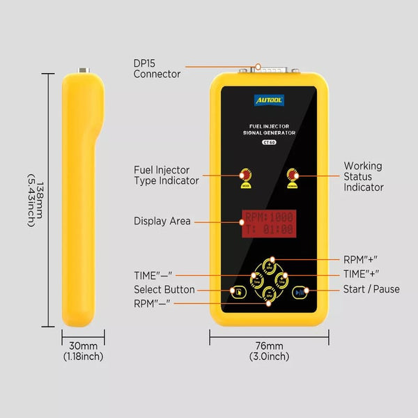 Autool CT60 Car Fuel Injector Tester and Cleaner