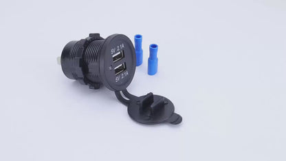 Dual 5V USB LED Charging Socket 4.2A-Blue