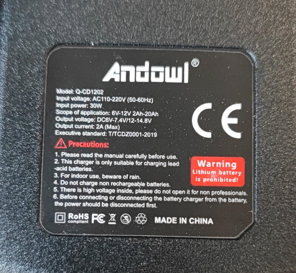 ANDOWL Q-DC1202 6v/12v 2Amp Intelligent Pulse Repair Battery Charger - Restore and Maintain Battery Performance