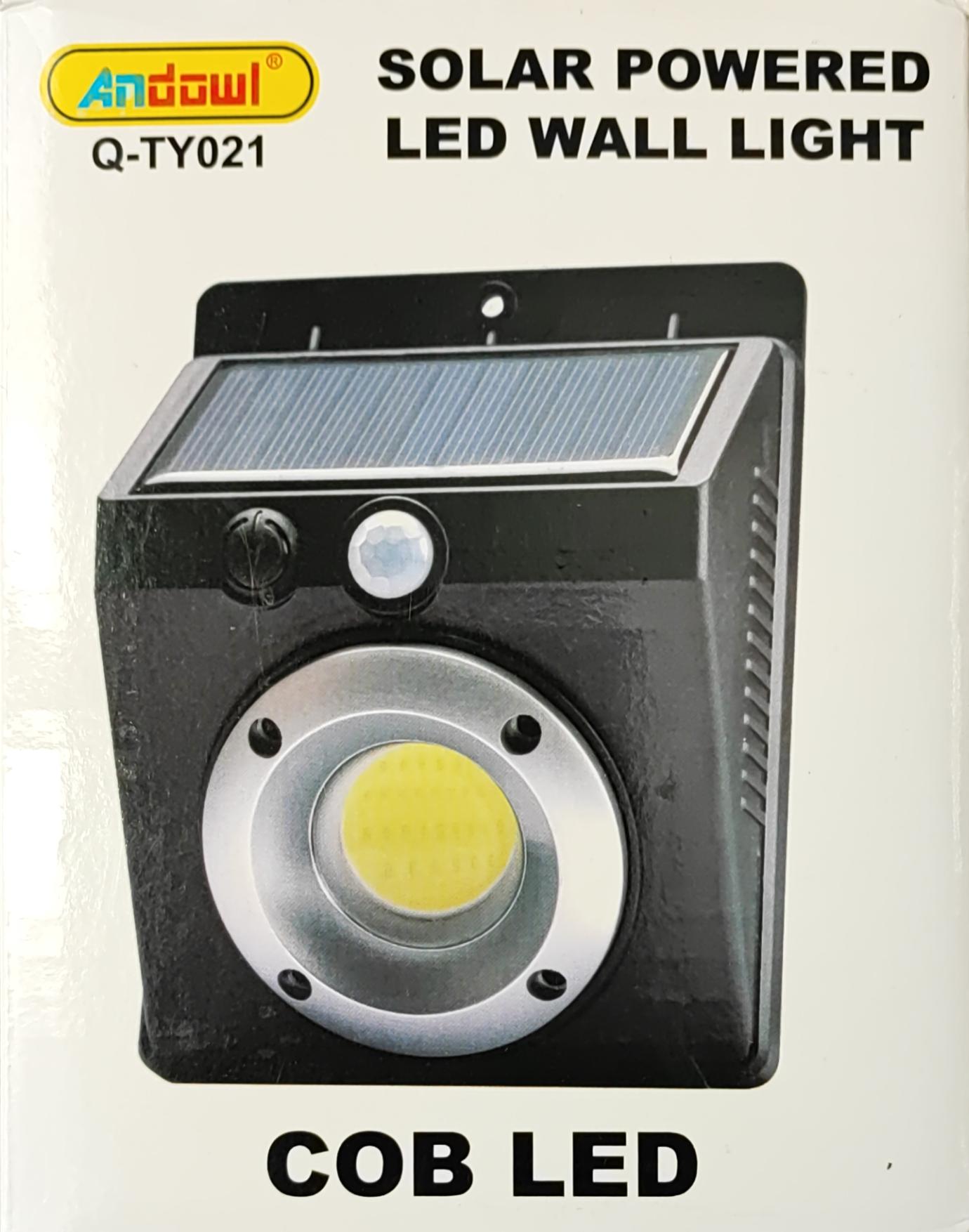 Andowl Q-TY021 Large COBB LED Solar Motion Wall Light - Eco-friendly Outdoor Lighting with Motion Sensor Activation