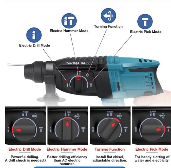 Jiageng XF0818 Impact Wrench, Angle Grinder, Hammer Drill, Electric Drill + 2x 48V Batteries Set