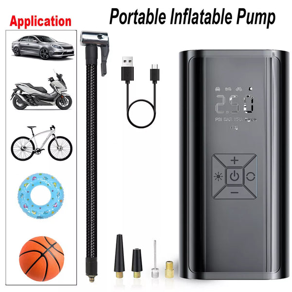 IN-1 5000mah 2in1 Rechargeable Portable Power Bank and Tire Inflator Pump