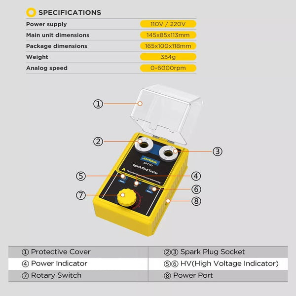 Autool SPT101 Spark Plug Tester with Dual Testing Holes