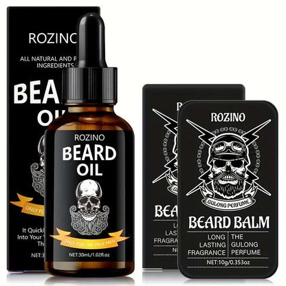 ROZINO Beard Care Kit: 30ml Essential Oil & 10g Balm