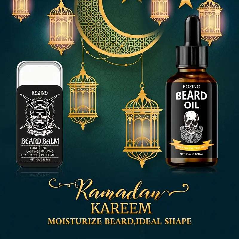 ROZINO Beard Care Kit: 30ml Essential Oil & 10g Balm