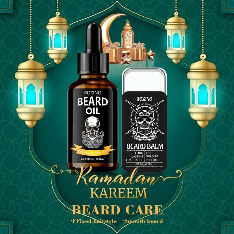 ROZINO Beard Care Kit: 30ml Essential Oil & 10g Balm