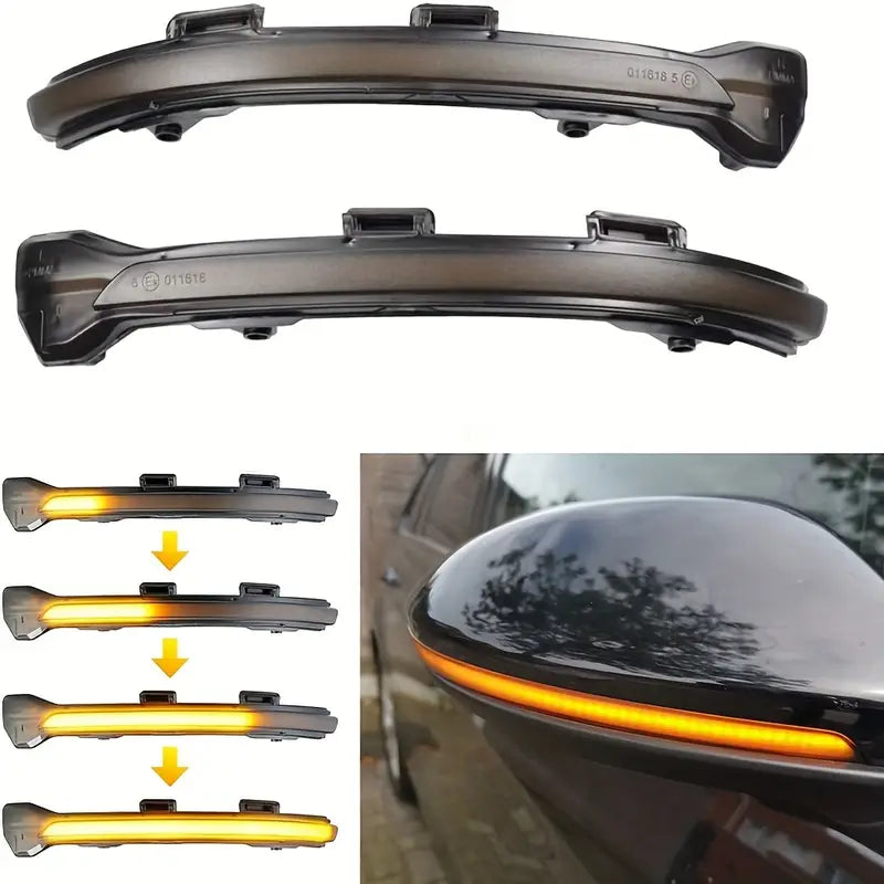 2pcs Dynamic Turn Signal Led Rearview Mirror Indicator Side Mirror Light For VW Golf 7/7.5 - Little Tokyo SA