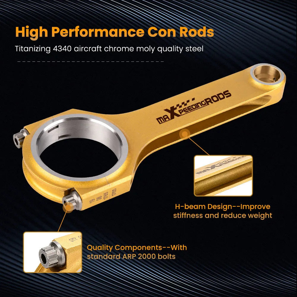 Titanize Connecting Rods for Subaru Forester EJ20 EJ25 Engine ARP 2000 3/8 4340 (10008917) - Electromann SA