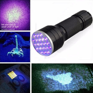 21 LEDs uv395 Portable Aluminum UV Ultra Violet Flashlight for Forensic Investigations and Counterfeit Detection